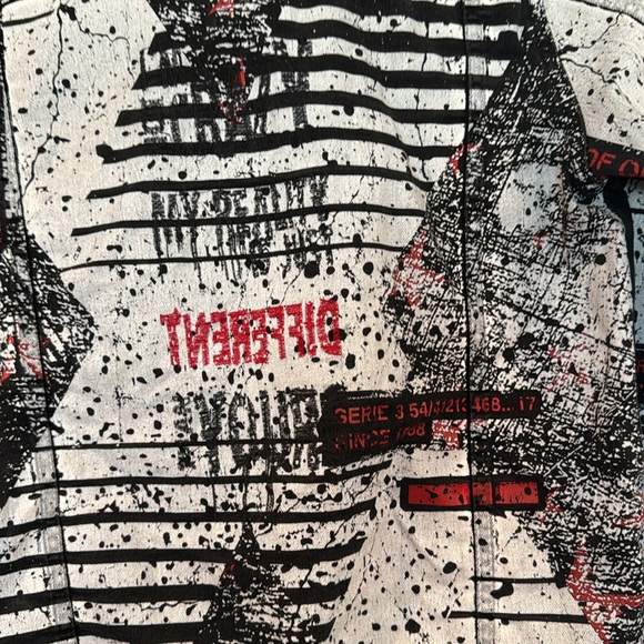 X Way The Boss Black Multi Graffiti Denim Streetwear Jacket Size Small - Picture 9 of 13